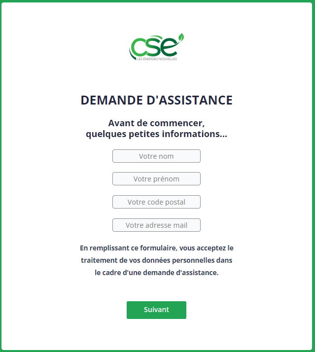 Demande d'assistance Cap Soleil Energie (CSE)